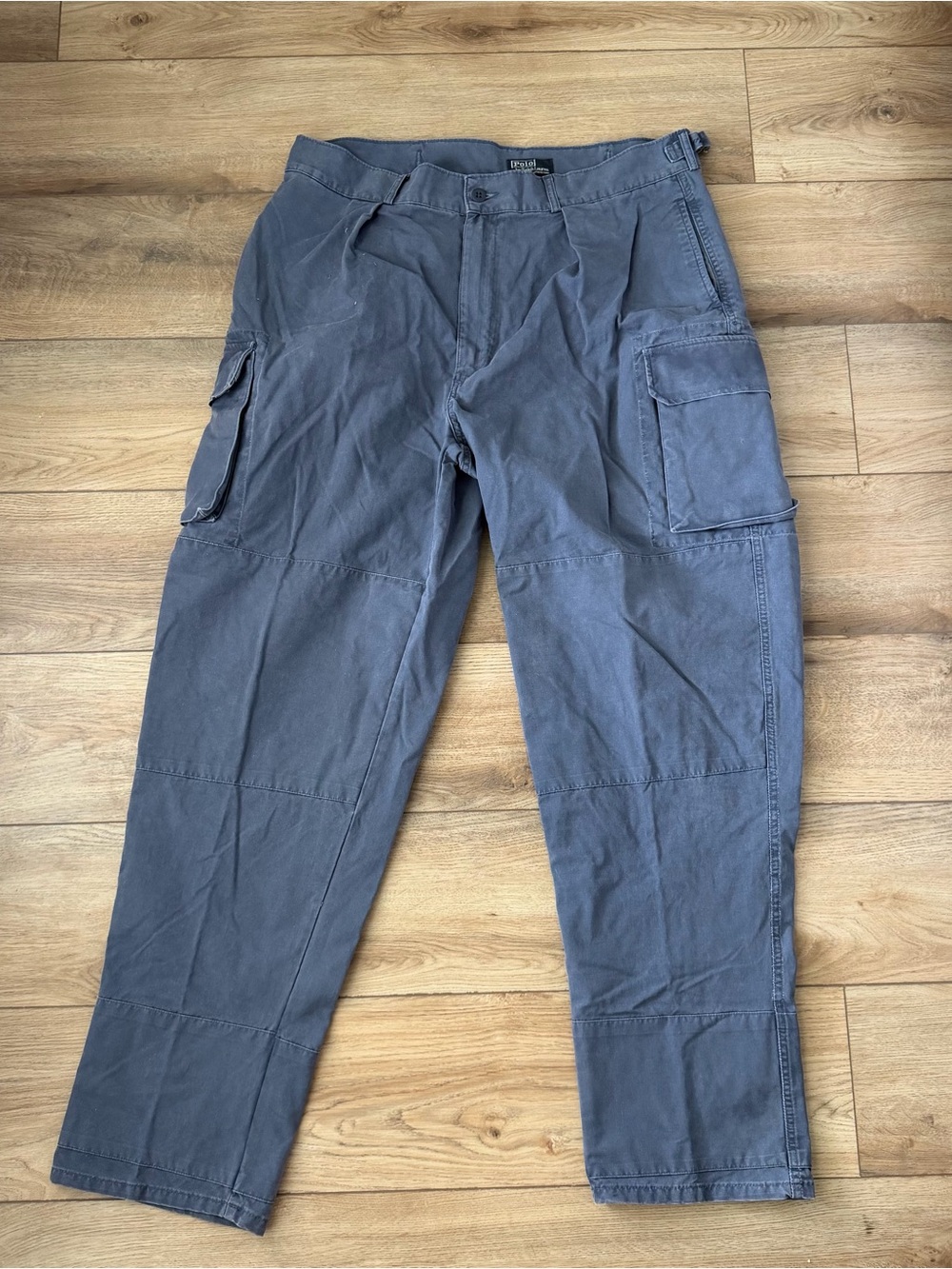 Vintage Polo Ralph Lauren Cargo Pants Blue Made in USA 38x31 Workwear